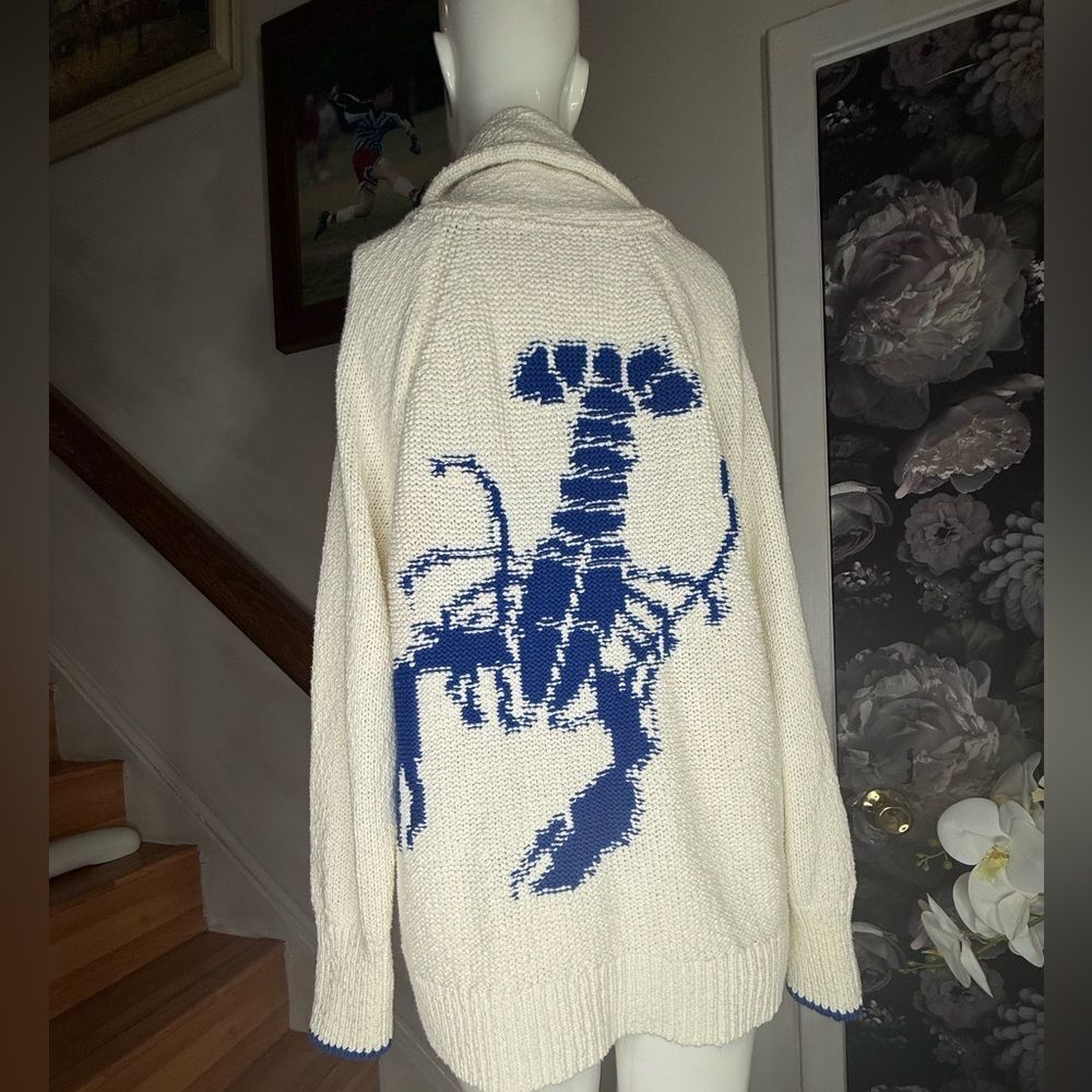 Anthropologie Maeve Lobster Cardigan Sweater - Picture 5 of 11